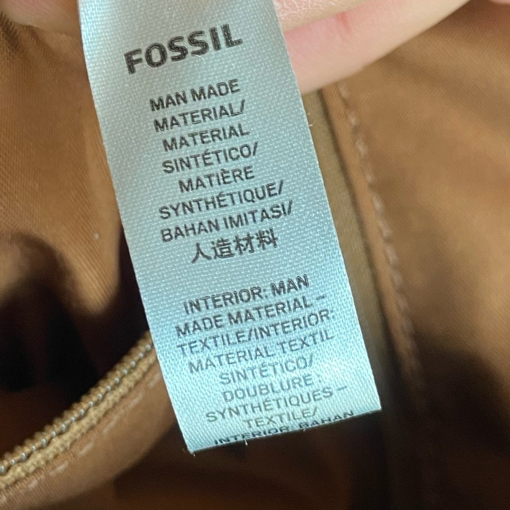 Fossil Striped Crossbody Vegan Leather Satchel Tote - Picture 8 of 10